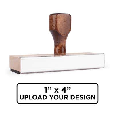 1" x 4" custom wood handle stamp for logo, branding, and custom design