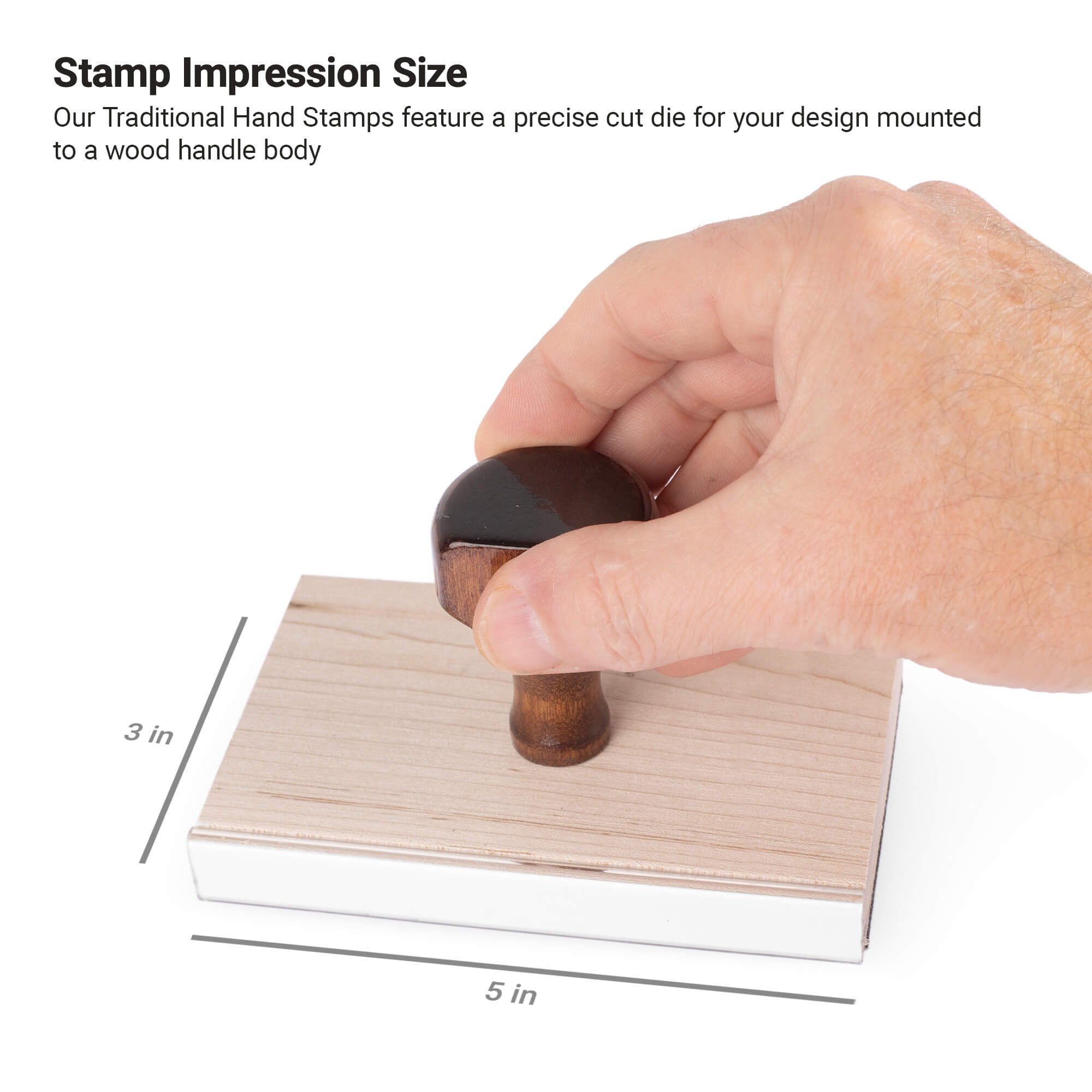 Traditional 3" x 5" Hand Stamp