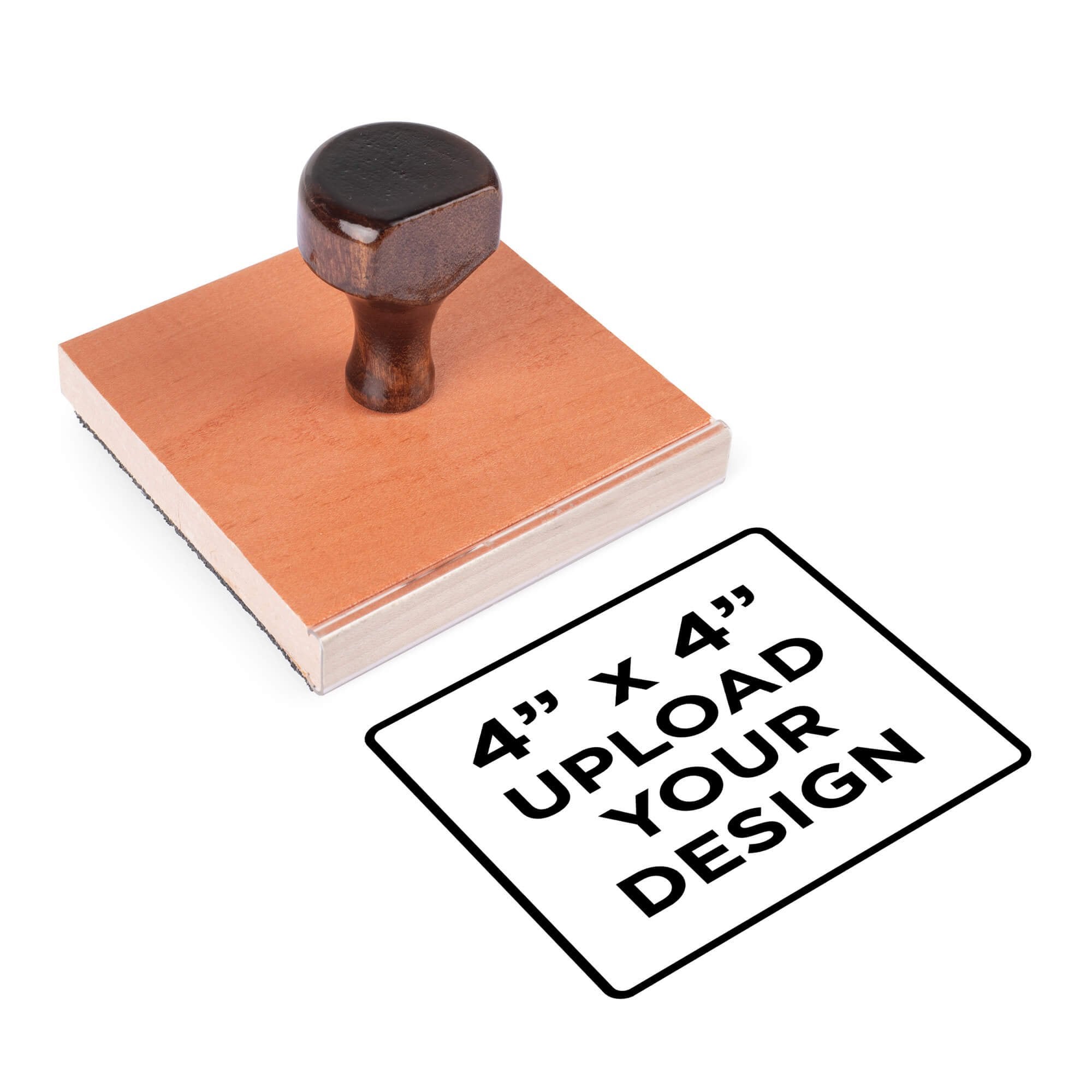 4" X 4" Custom Rubber hand Stamp