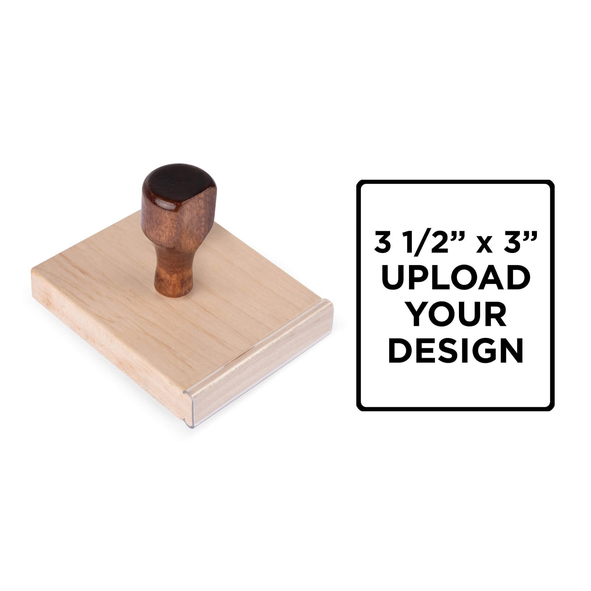 Wooded  3 1/2" x 3" Hand Stamp