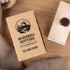 Wooden custom stamp for branding a box