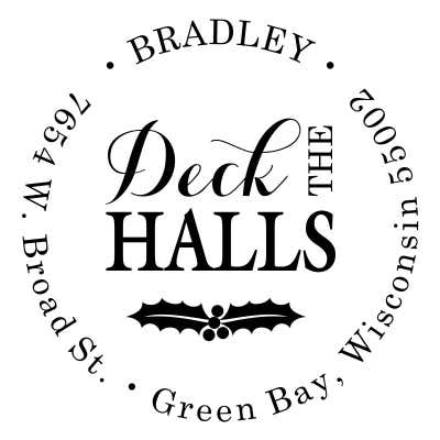 Deck the Halls Return Address Stamp