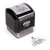 Pre-inked stamp shown from above featuring custom ‘Display Christmas Tree’  holiday return address design.