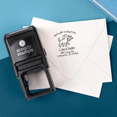 Happy Dog Custom Return Address Stamp - alternate view