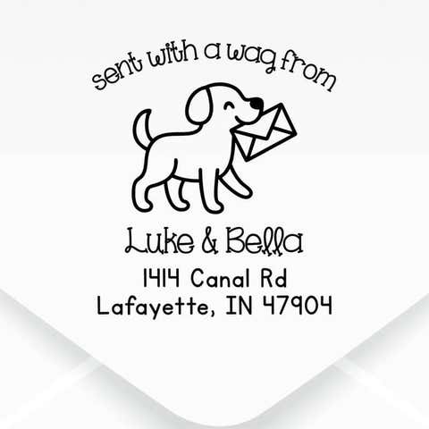 Happy Dog Custom Return Address Stamp