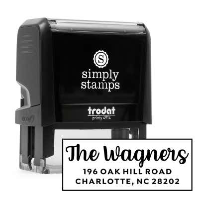 Custom Script Last Name Address Stamp - alternate view