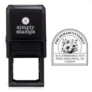 Personalized Floral return address Stamp body 