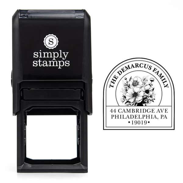 Personalized Floral return address Stamp body 
