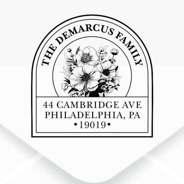 Personalized Floral Envelope Stamp