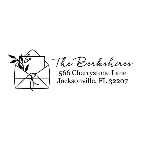 Botanical Envelope Address Stamp