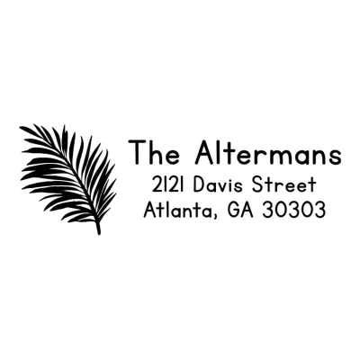 Custom Palm Leaf Address Stamp - alternate view