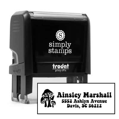 Whimsical Mushroom Address Stamp - alternate view