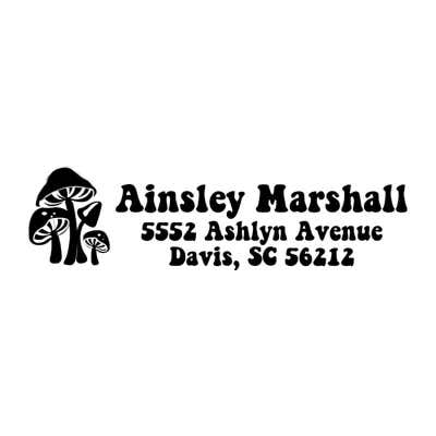 Whimsical Mushroom Address Stamp - alternate view