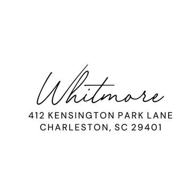Casual Script Address Stamp - alternate view