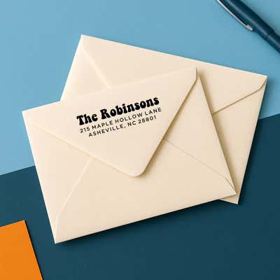 Bold Family Name Address Stamp - alternate view
