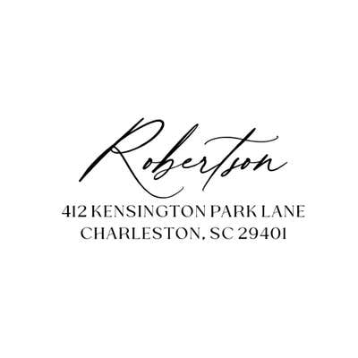 Flowing Script Address Stamp - alternate view