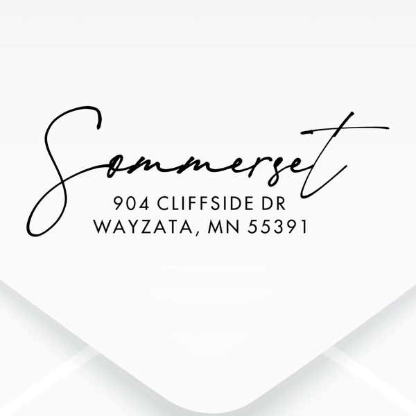 Fine Line Script Address Stamp
