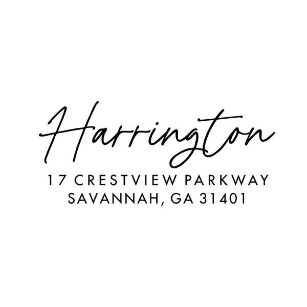 Handwritten Script Address Stamp