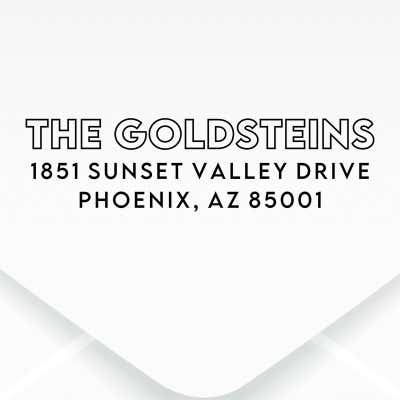 Modern Outline Last Name Address Stamp - alternate view