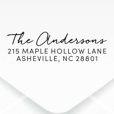 Script Last Name Return Address Stamp - alternate view