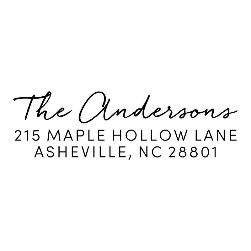 Script Last Name Return Address Stamp