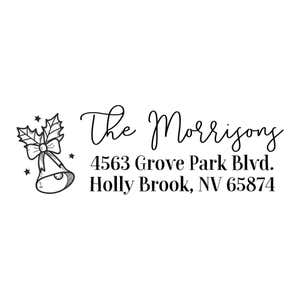 Holiday Bells Address Stamp Impression 