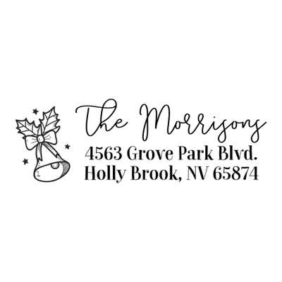 Holiday Bells Address Stamp - alternate view