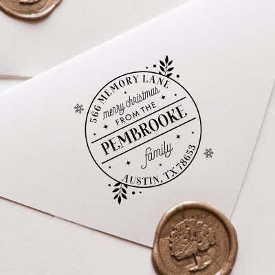Family Circle Christmas Return Address Stamp - alternate view