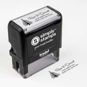 Christmas Tree return address on self inking stamp 