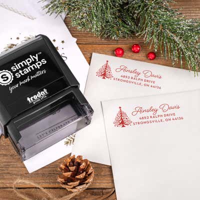 Christmas Tree Address Stamp - alternate view
