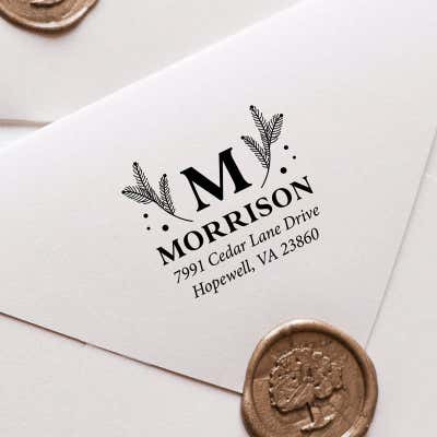 Bold Holly Christmas Address Stamp - alternate view