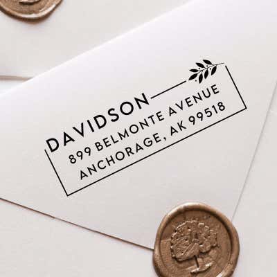 Modern Holly Return Address Stamp - alternate view
