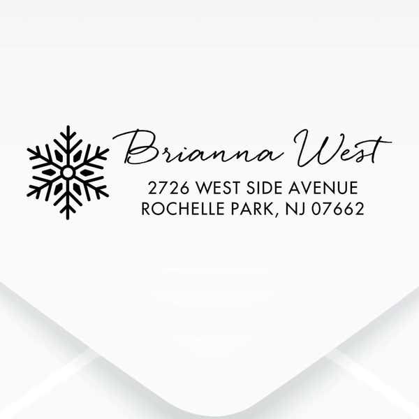 Snowflake Holiday Address Stamp