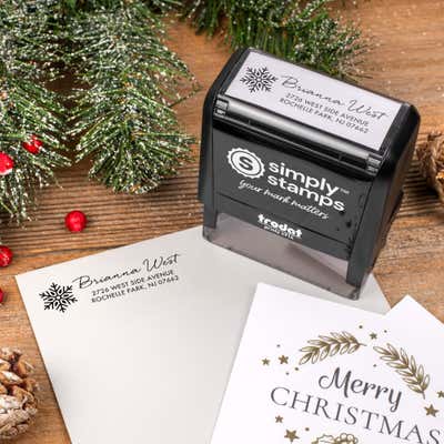 Snowflake Holiday Address Stamp - alternate view