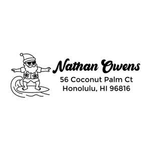 Surfing Santa Address Stamp impression