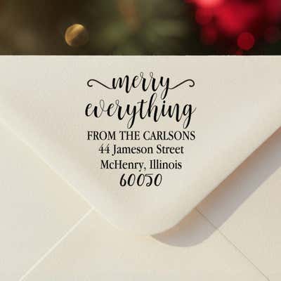 Merry Everything Holiday Address Stamp