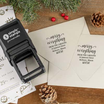 Merry Everything Holiday Address Stamp - alternate view