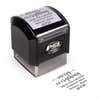 Pre-inked stamp shown from above featuring custom ‘Merry Everything’ holiday return address design.