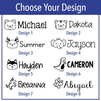 Custom Name Stamp for Clothes - Select Your Animal - alternate view