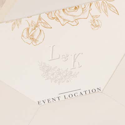 Floral Accent Initials Wedding Embosser – Custom Monogram with Botanical Arrangement - alternate view