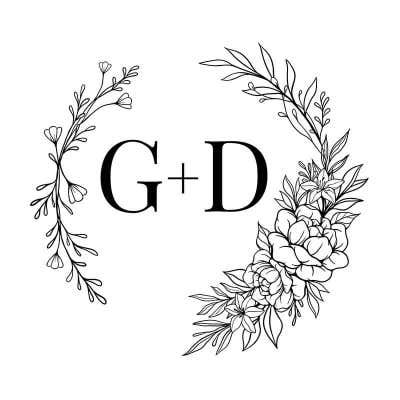 Floral Crescent Wedding Embosser – Custom Initials with Botanical Wreath - alternate view