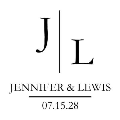 Modern Minimal Wedding Embosser – Custom Initials, Names & Date - alternate view