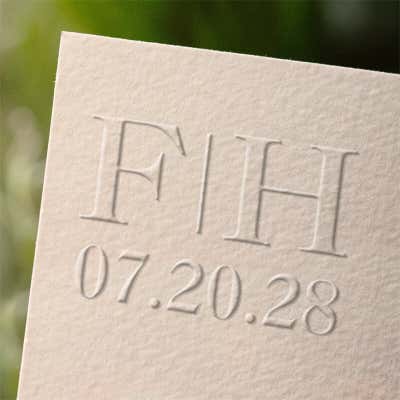 Impression of the Initials & Wedding Date Embosser