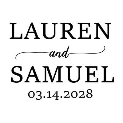 Elegant Names & Date Wedding Embosser – Personalized Design - alternate view