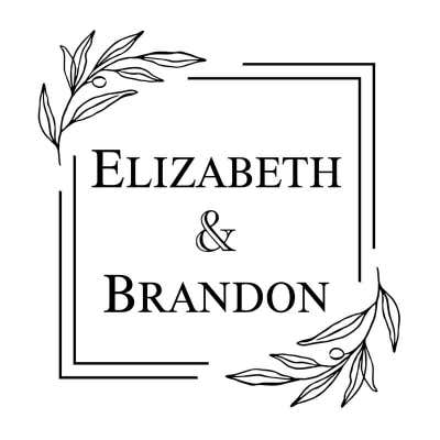 Botanical Square Frame Wedding Embosser – Custom Couple's Name Design - alternate view