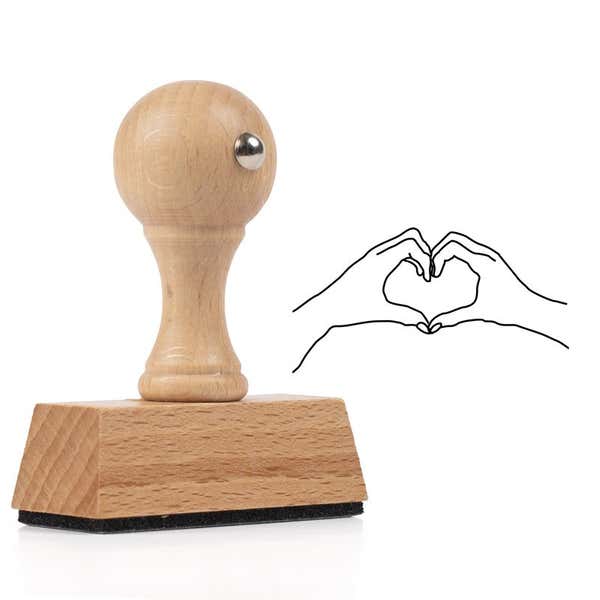 Heart Shaped Hands Envelope Accent Craft Stamp with Stamp Body