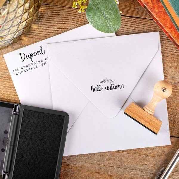 Hello Autumn Envelope Craft Stamp