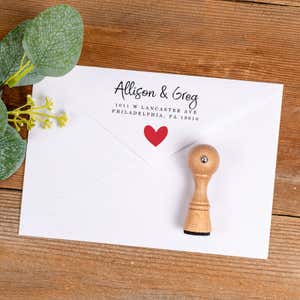 Simple Heart Envelope Accent Craft Stamp on White Envelope