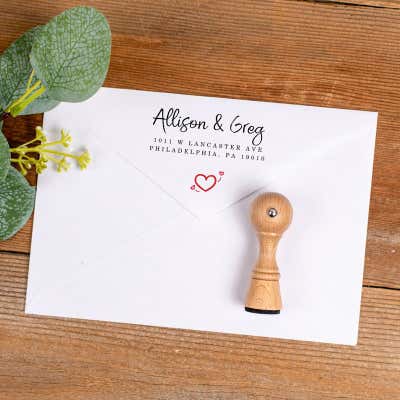 Outlined Heart Graphic Envelope Accent Craft Stamp - alternate view