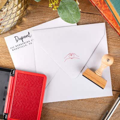 Heart Shaped Hands Envelope Accent Craft Stamp - alternate view